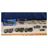 10 assorted diecast metal military models; as is