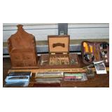 Lot: watch repair tool kit, 9 watch bands, 4 drawe