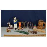 Assorted wood carved souvenirs; as is