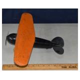 Antique tin plate airplane model; as is