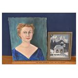 2 original paintings on canvas signed by artists,