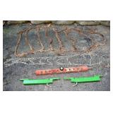Tractor 3PT  hitch drawbar and 2 draft links, tire