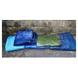 5 vinyl tarps: 6x8, 8x10, and 3 larger; as is