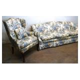 Hickory Chair 3 cushion LR sofa and matching wing