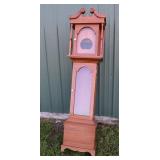 Cherry finish grandfather clock case; as is