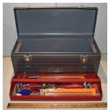 Craftsman tool box with assorted chain saw tools &