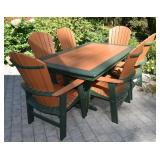 Amish made 7 piece poly outdoor dining furniture s