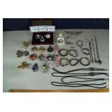 Collection of costume jewelry and watches; as is