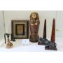 MUMMY STORGAGE SHELF 26" TALL, LION OBELISKS 20"