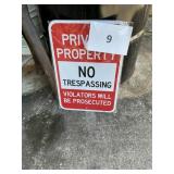 4 Metal No trespassing signs 18inx12in