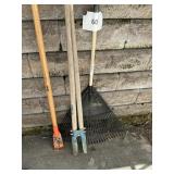 Leaf rake- scrapper- post hole digger