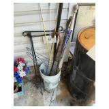 Bucket lot- flag holders- cane-staffs