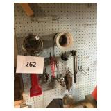 Clamps- ice scraper-misc hardware lot