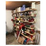 Entire wall of x-mas decor- porc dolls- phones