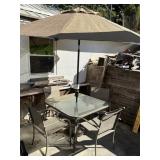 Patio Square glass top table - 4 chairs