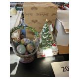 Jim Shore basket- Lenox horse- Snowman