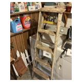 Wooden 5 ft step ladder-stand- washboard-misc