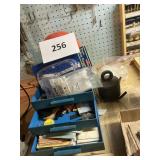 Organizer- googles- hard hat- sinker weight lot
