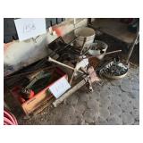 Misc jacks- stands- lug wrench- hardware  lot
