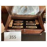 8 pc Pin knife collection- case