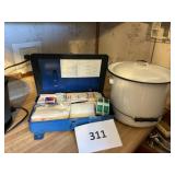 Granite pan & lid- First Aid kit lot