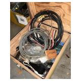 Wooden box lot- wire misc