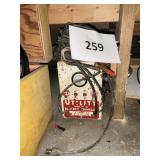 Battery charger- wooden box lot- wire electrical
