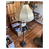 Metal floor lamp- fringed shade