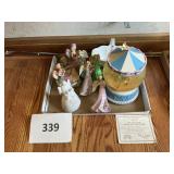 Collectible angels lot- snow globe- basket lot
