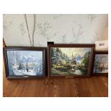 Thomas Kincade lighted set of 4 pictures