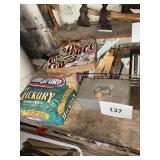 Wire baskets- metal box- charcoal- magnets lot