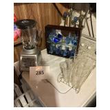 Oster blender- glass set- holder- glass figurines