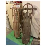 2- Wooden vintage Westren Clipper sledes