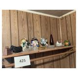 Glass car-snowman pcs- hen on nest lot