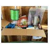 Misc box lot- electrical - roll wire-ext cord lot
