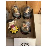 Betty Boop figurine collection in globe set of 4
