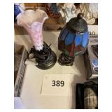 Tulip lamp- tiffany style small lamp lot of 2