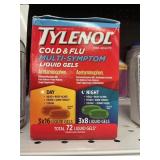 Tylenol cold & flu liquid gels 72 ct