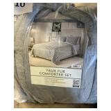 Faux fur comforter set 3 pcs