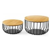 Set of 2 wire baskets - black