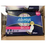 Always ultra thin 72 pads