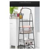 3-Tier basket stand - black
