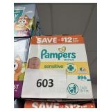 Pampers sensitive 896 ct wipes