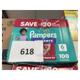 Pampers 100 diapers size 6