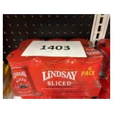 Lindsay sliced black ripe olives 6 pack