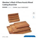 4-pc Acacia wood cutting board set