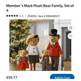 Set of 4 Plush bear family