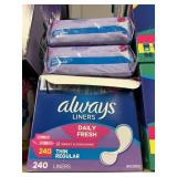 Always liners 2-240 ct