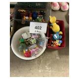 3- Containers of misc toys