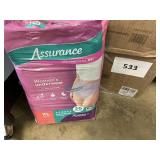 Assurance womens underwear XL 2-36 ct